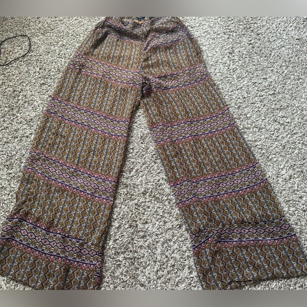 Papaya Palazzo Wide Leg Multicolor Geometric Pants